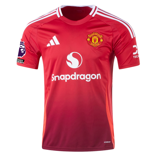 adidas Manchester United Marcus Rashford Home Jersey w/ EPL + No Room For Racism 24/25 (MUFC Red)