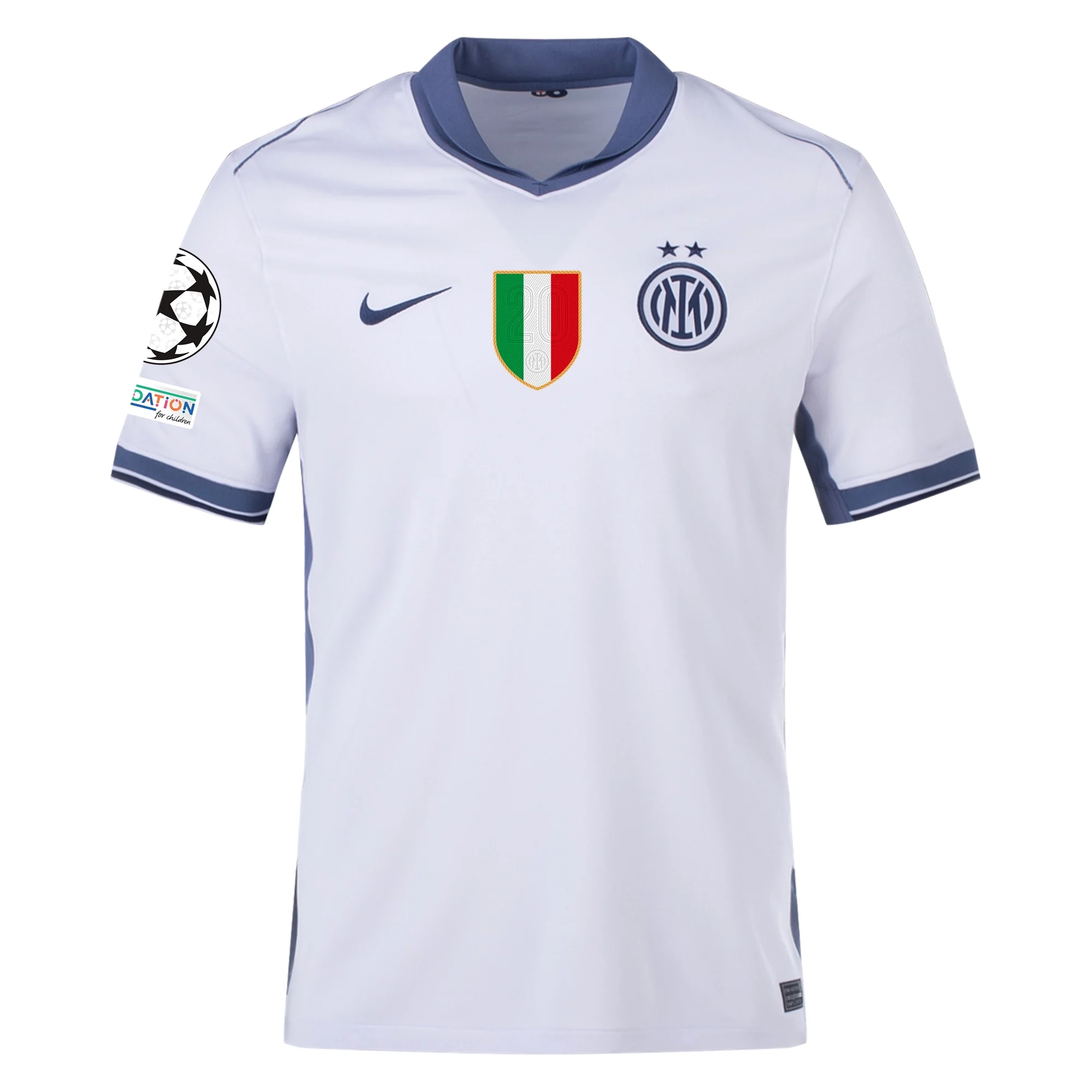 Nike Inter Milan Marko Arnautović Away Jersey w/ Champions League + Scudetto Patch 24/25 (Summit White/Iris Whisper)