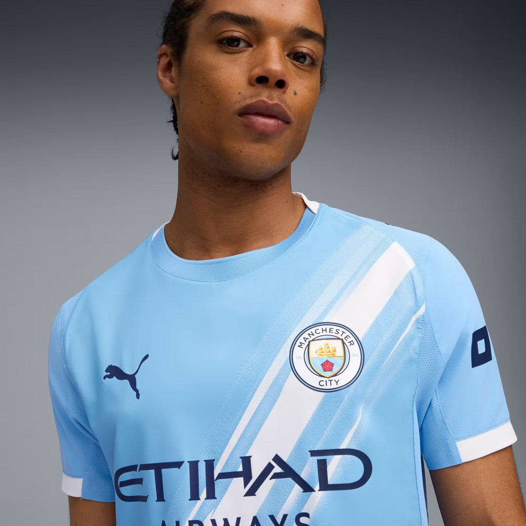Puma Manchester City Authentic Home Jersey w/ Cub World Cup Patches 25/26 (Team Light Blue/White)