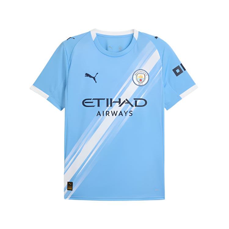 Puma Abdukodir Khusanov Manchester City Home Jersey 25/26 w/ EPL + Sponsor Patch (Team Light Blue/Puma White)