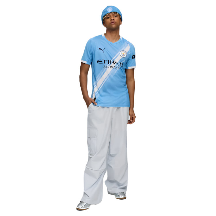 Puma Claudio Echeverri Manchester City Home Jersey 25/26 w/ EPL + Sponsor Patch (Team Light Blue/Puma White)