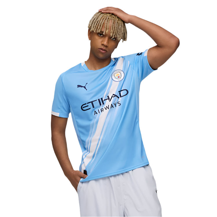Puma Abdukodir Khusanov Manchester City Home Jersey 25/26 w/ EPL + Sponsor Patch (Team Light Blue/Puma White)