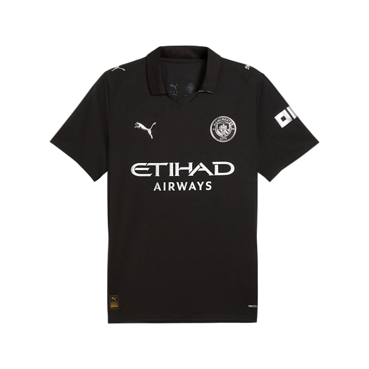 Puma Matheus Men's Manchester City Away Jersey 25/26 w/ NRFR + EPL Patches (Puma Black)