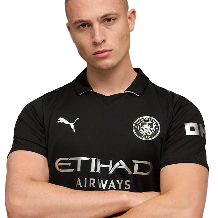 Puma Reijnders Men's Manchester City Away Jersey 25/26 w/ NRFR + EPL Patches (Puma Black)