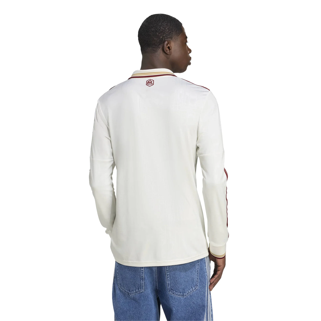 adidas Arsenal Third Long Sleeve Jersey w/ EPL + No Room For Racism 25/26 (White/Burgundy)