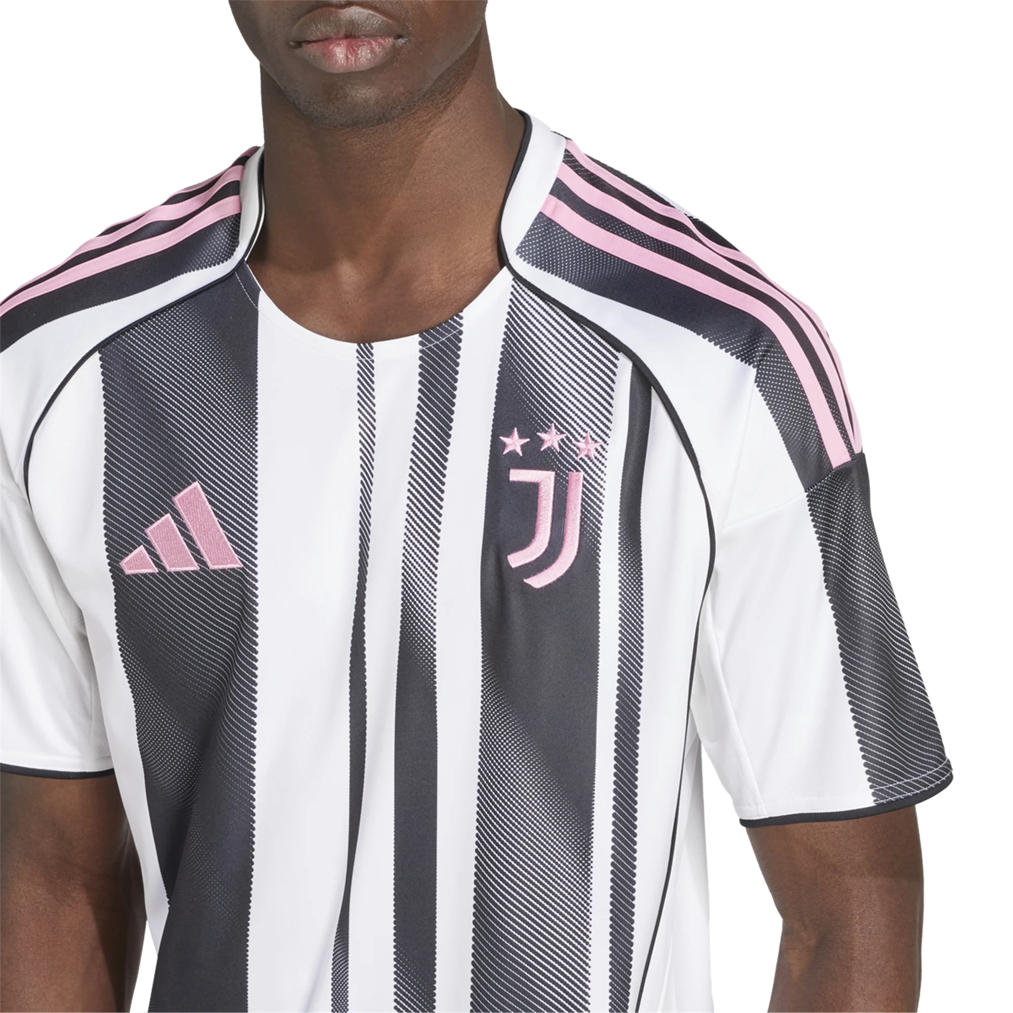 adidas Men's Juventus Milik Home Jersey w/ Serie A Patch 25/26 (White/Black/Pink)