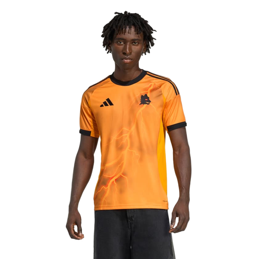 adidas Roma Paulo Dybala Away Jersey w/ Serie A Patch 25/26 (Orange/Black)