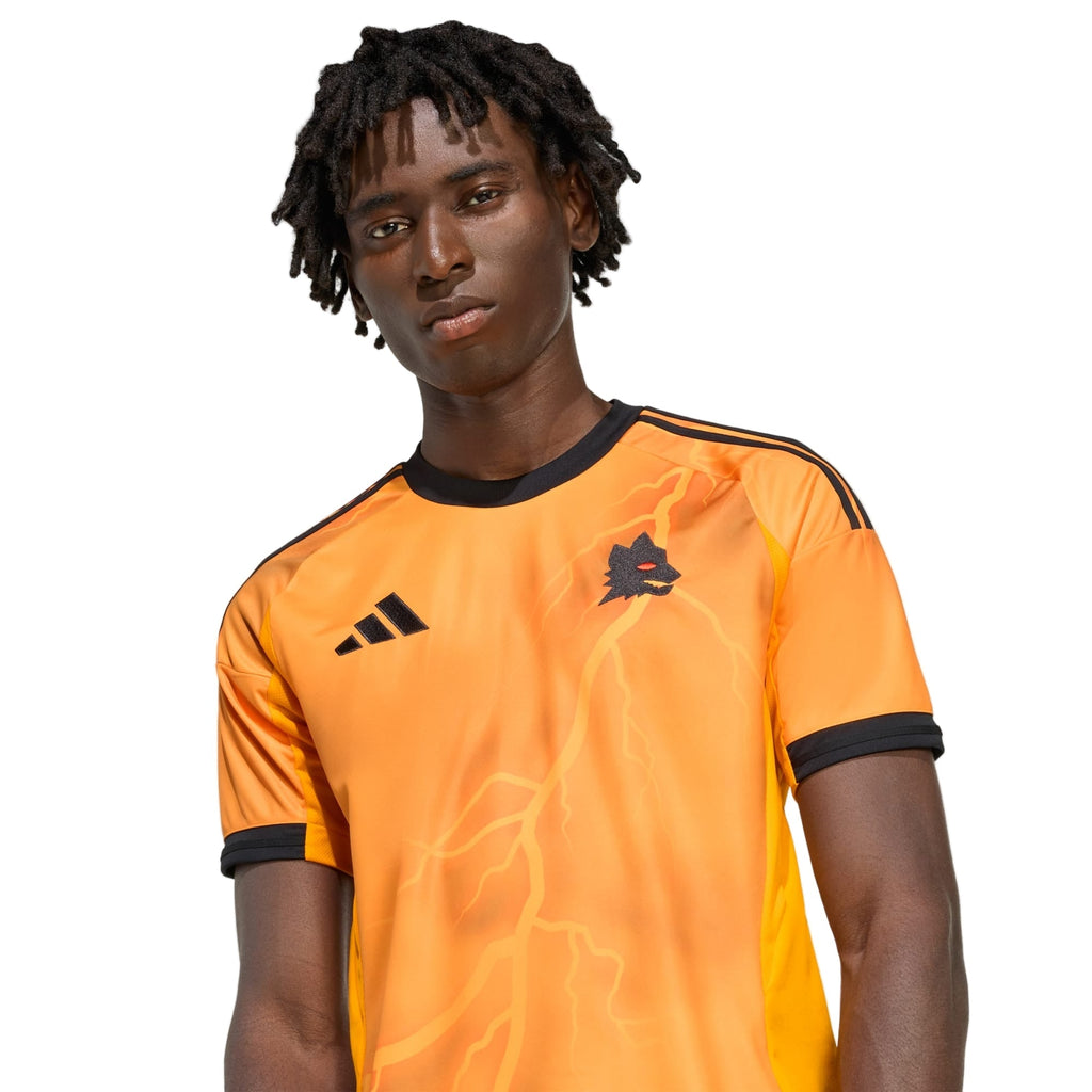 adidas Roma Matías Soulé Away Jersey w/ Serie A Patch 25/26 (Orange/Black)
