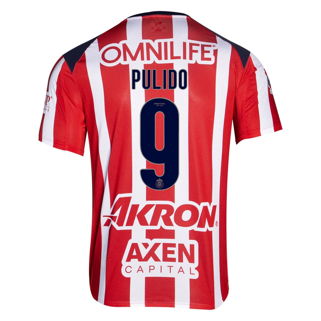 Puma Alan Pulido Men's Chivas De Guadalajara Home Jersey 25/26 (Puma Red/White)
