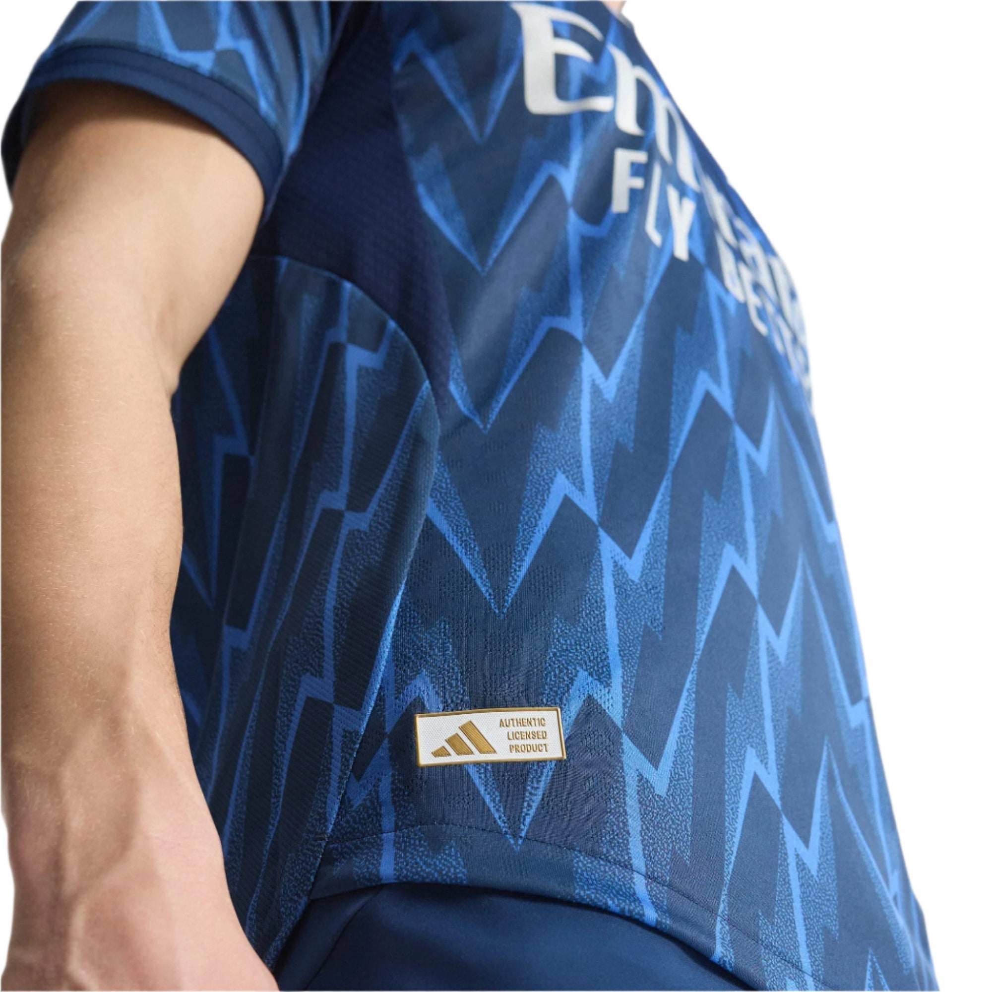 adidas Arsenal Authentic Declan Rice Away Jersey w/ EPL + No Room For Racism 25/26 (Indigo/Silver)