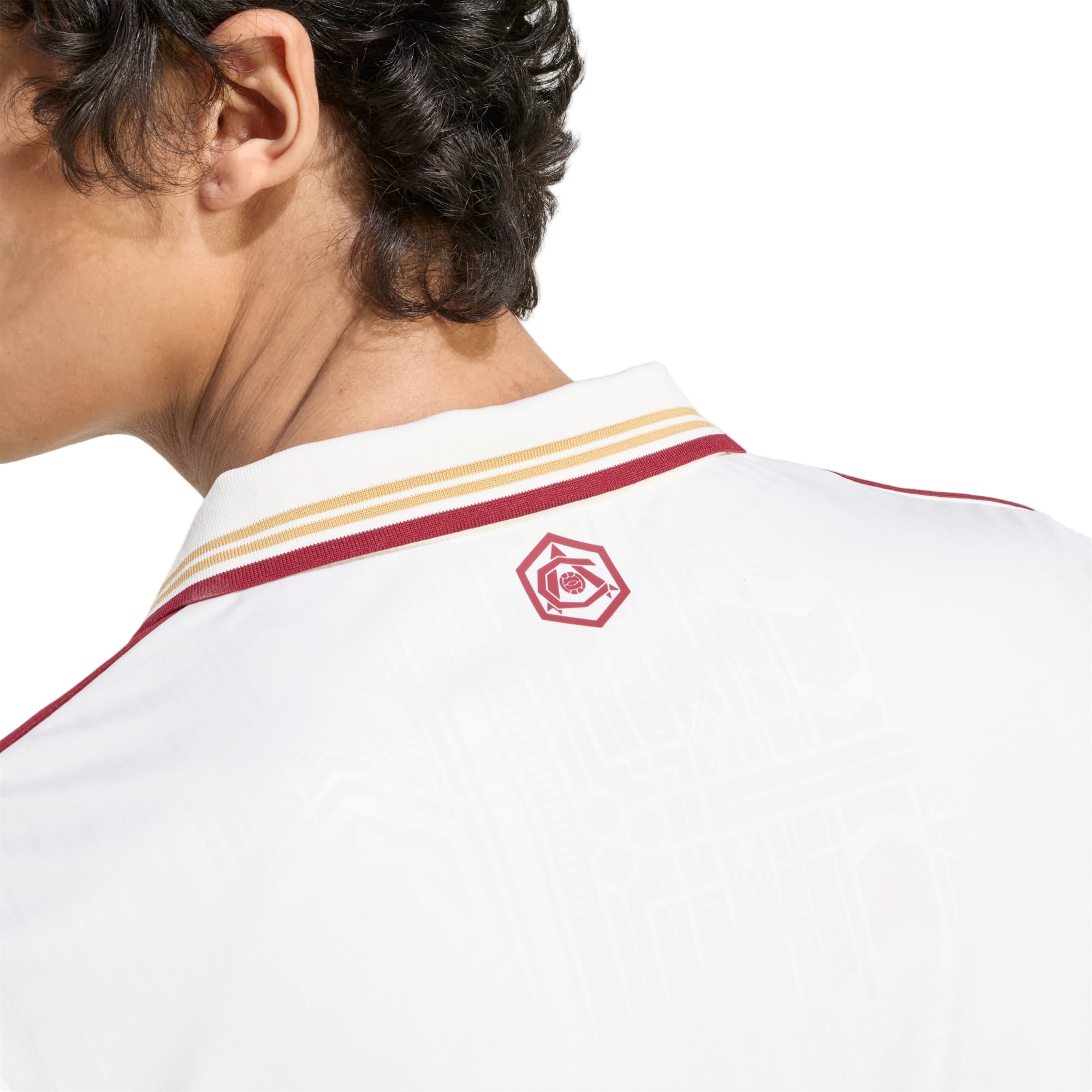 adidas Eze Men's Arsenal FC Third Jersey 25/26 w/ NRFR + EPL Patches (White/Burgundy)