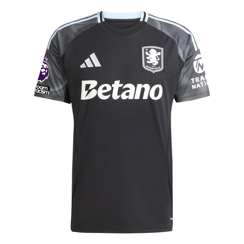 adidas Bogarde Men's Aston Villa 25/26 Away Jersey w/ EPL + NRFR Patches (Black/Global Blue)