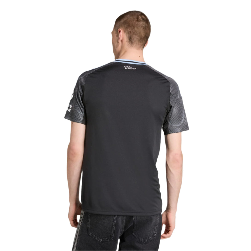 adidas Mcginn Men's Aston Villa 25/26 Away Jersey w/ EPL + NRFR Patches (Black/Global Blue)