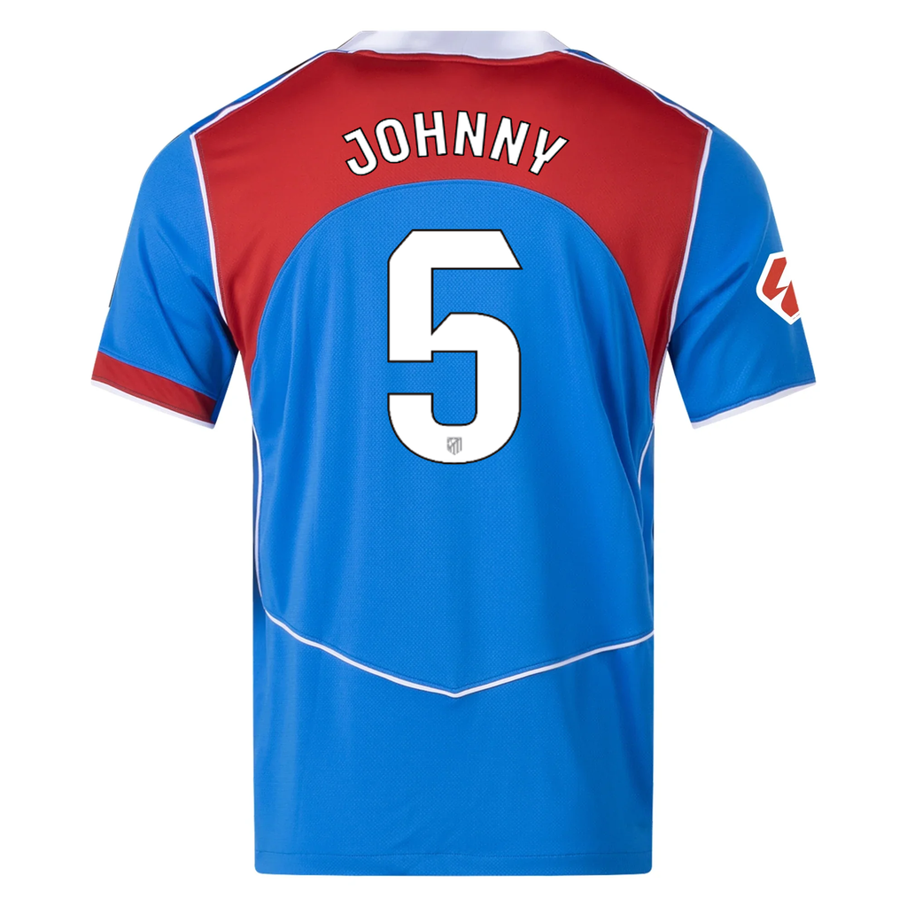 Nike Men's Atletico Madrid Johnny Cardoso T90 Third Jersey La Liga Patch 25/26 (Photo Blue/Sport Red)
