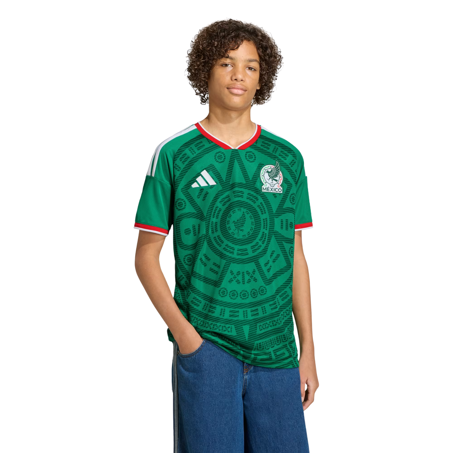 adidas Youth J. Orozco Mexico 2026 Home World Cup Jersey (Bold Green)