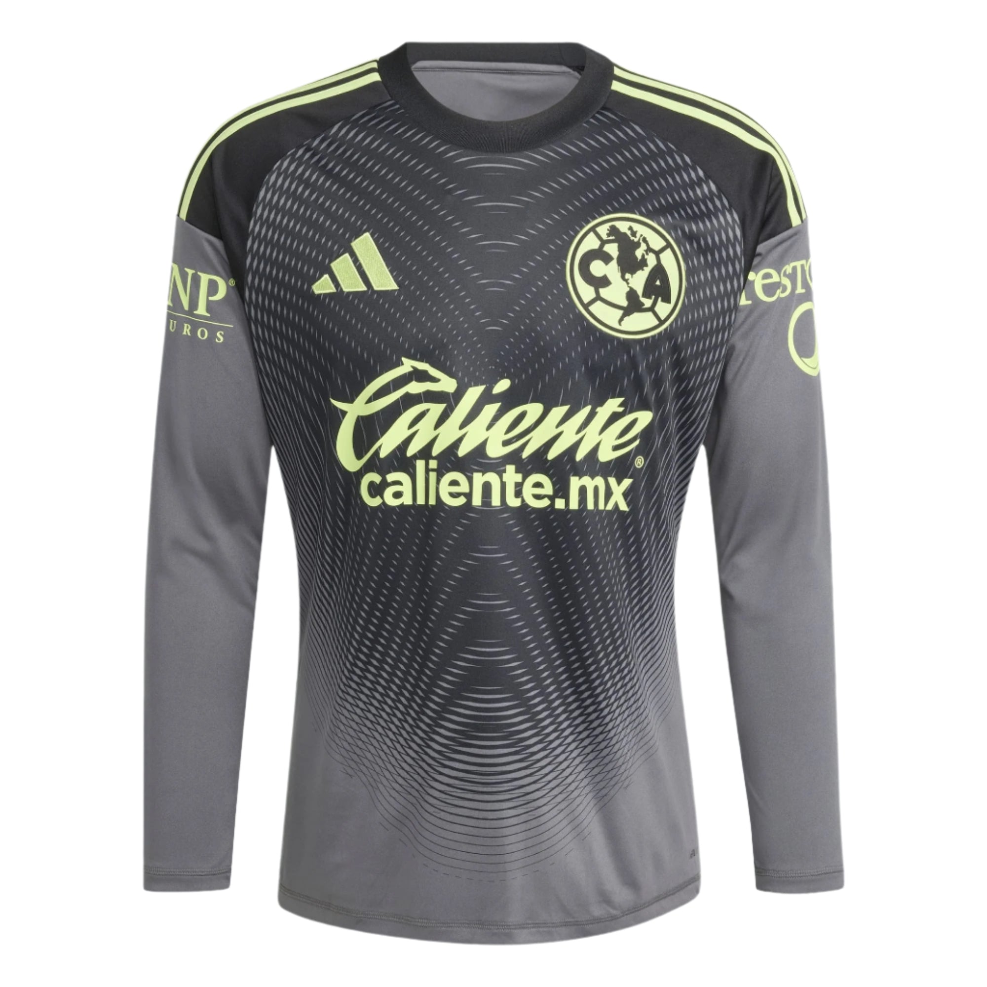 adidas Club América 25/26 Long Sleeve Goalkeeper Jersey (Black/Grey/Lime Green)