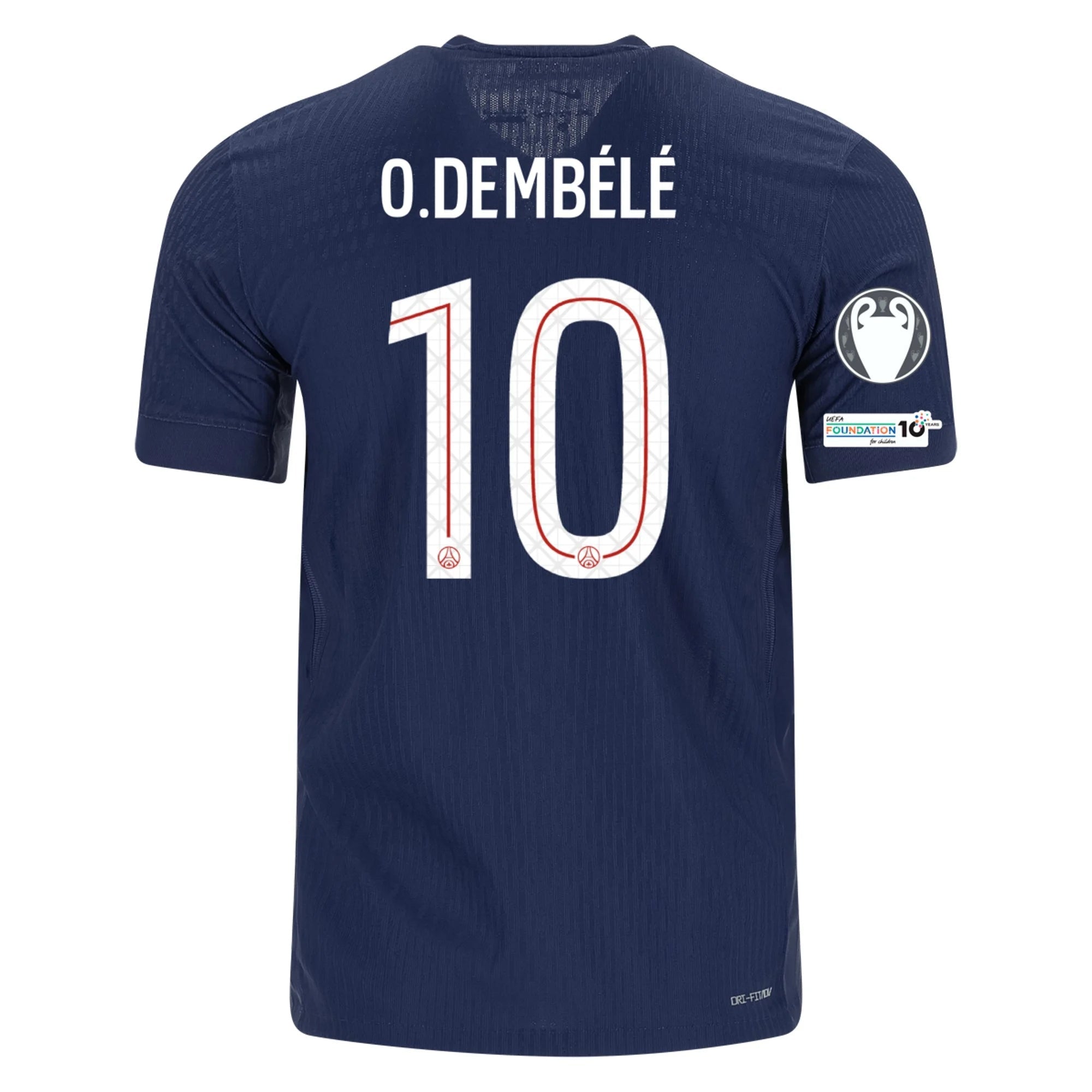 Nike Men's Dembele Paris Saint-Germain Authentic Home Jersey 25/26 w/ Champions League Patches (Navy)