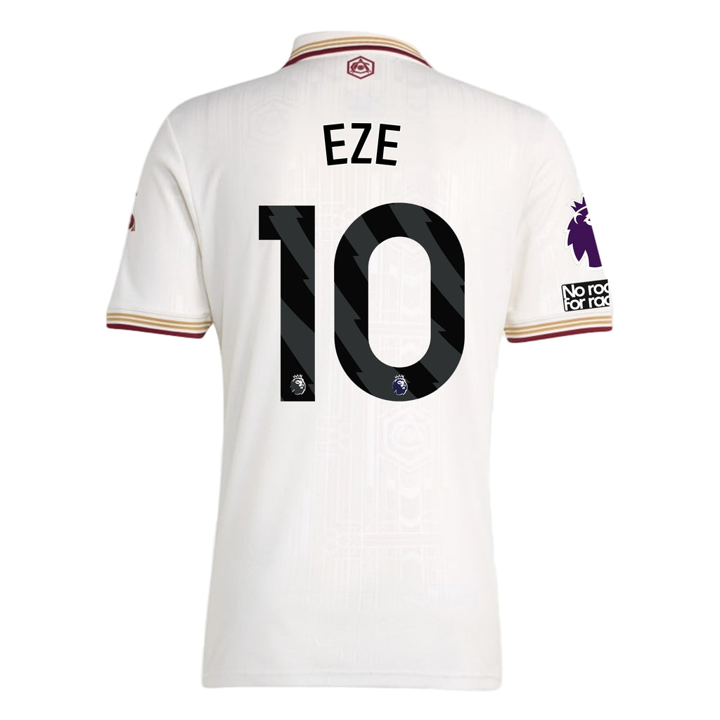 adidas Eze Men's Arsenal FC Third Jersey 25/26 w/ NRFR + EPL Patches (White/Burgundy)