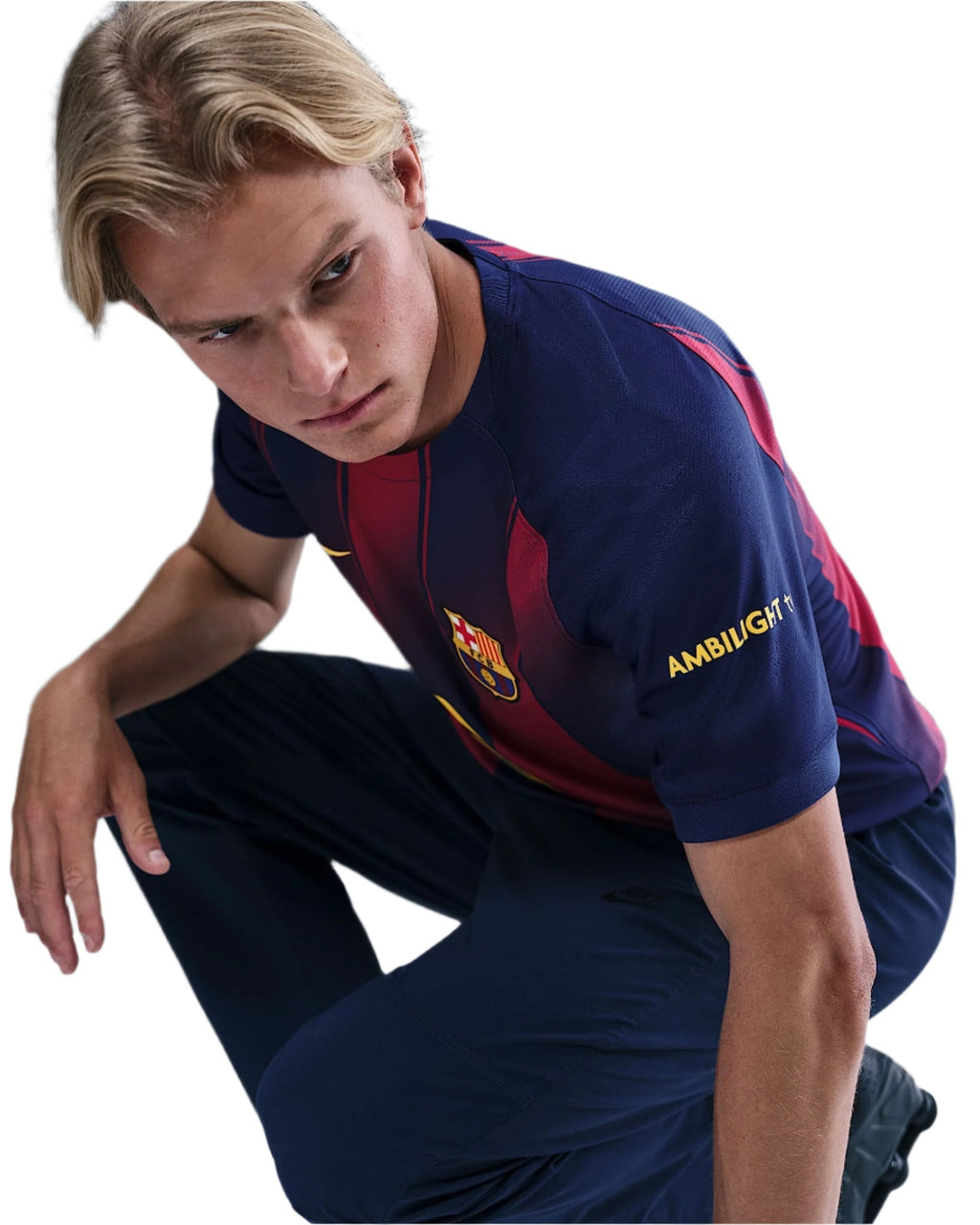 Nike Christensen FC Barcelona Home Jersey 25/26 w/ Champions League Patches (Deep Royal Blue/Midwest Gold)