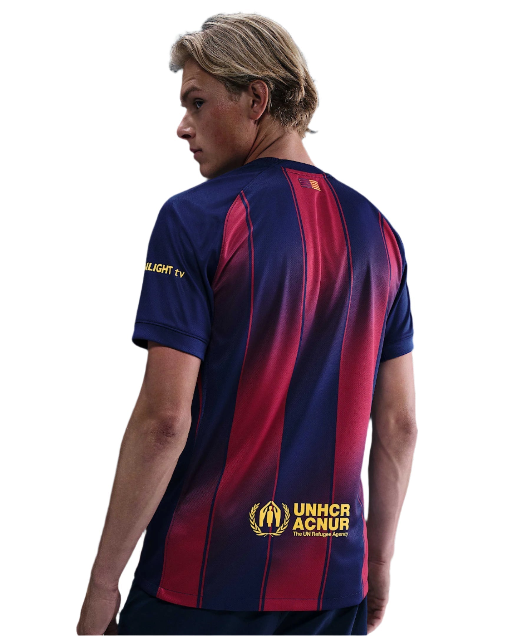Nike Raphinha FC Barcelona Home Jersey 25/26 w/ Champions League Patches (Deep Royal Blue/Midwest Gold)