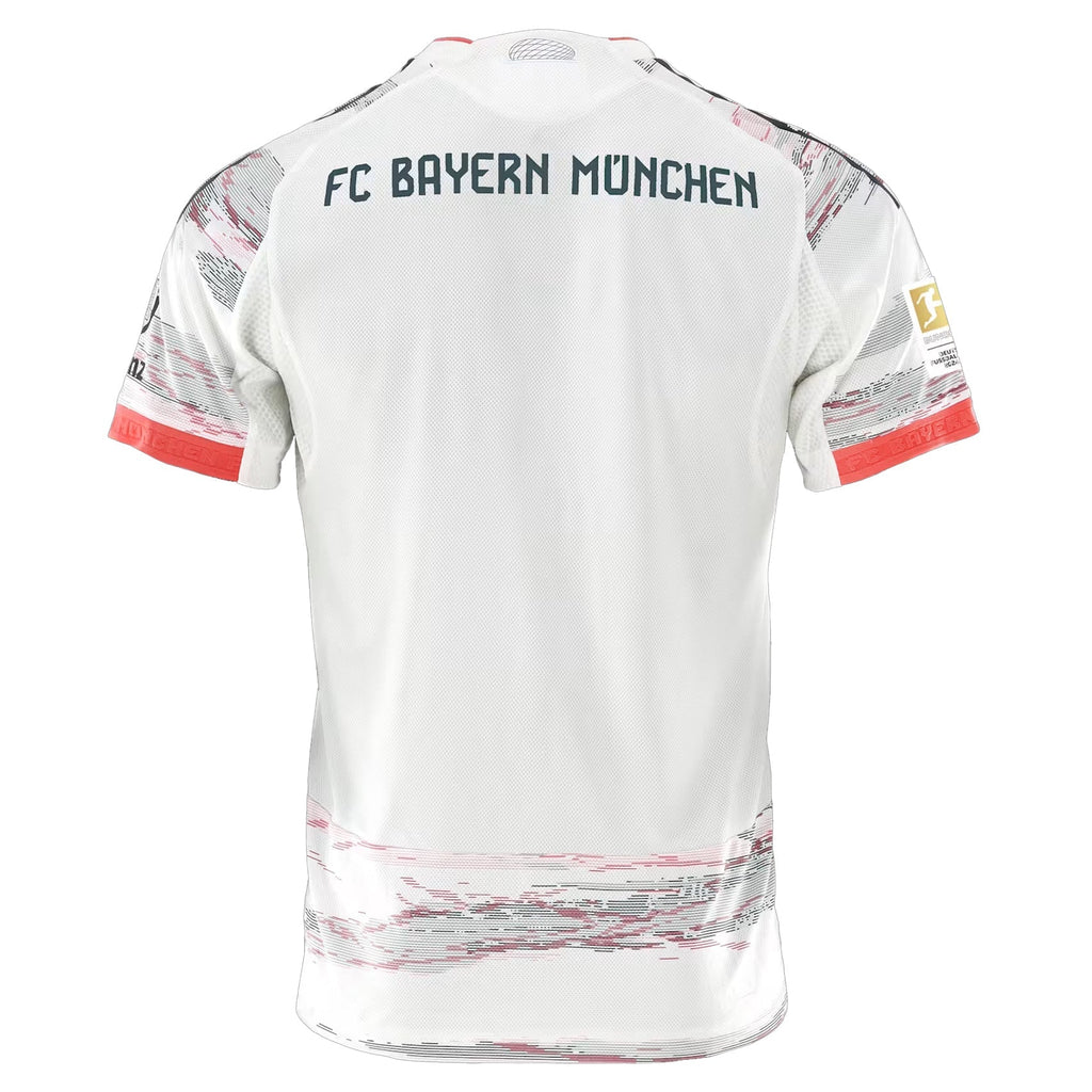 adidas Davies Authentic Away Jersey 25/26 w/ Sponsor + Meister Bundesliga Patch (White/Red)