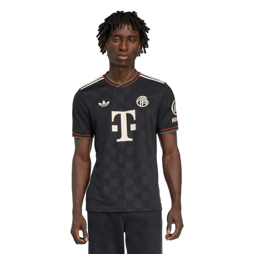 adidas Bayern Munich Harry Kane Third Jersey w/ Champions League Patches 25/26 (Black/Olive Green)