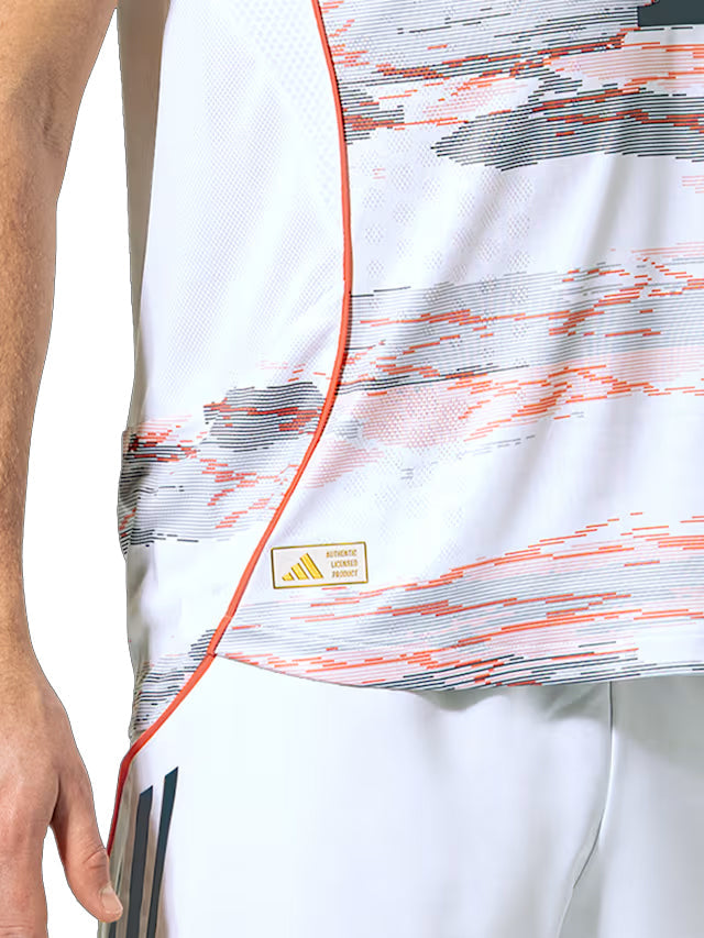 adidas Muller Authentic Away Jersey 25/26 w/ Sponsor + Meister Bundesliga Patch (White/Red)