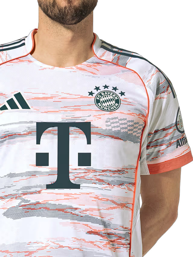 adidas Minjae Authentic Away Jersey 25/26 w/ Sponsor + Meister Bundesliga Patch (White/Red)