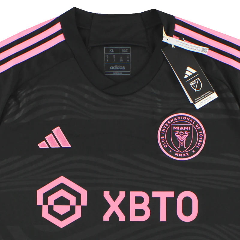 adidas Men's Lionel Messi Inter Miami Away Jersey 23/24 (Black/True Pink)