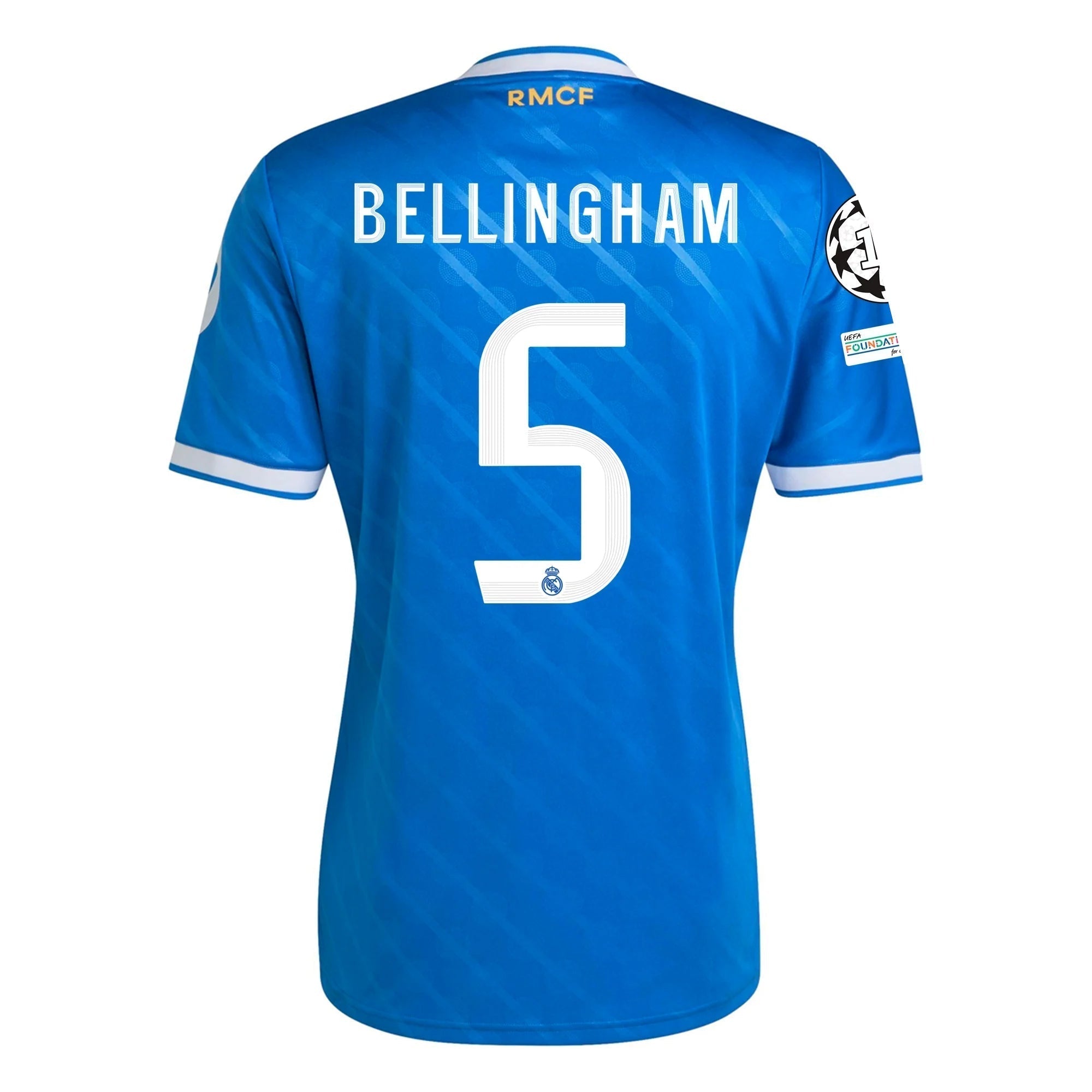 adidas Jude Bellingham Men's Real Madrid Third Jersey 25/26 w/ Champions League Patches (Blue/White)
