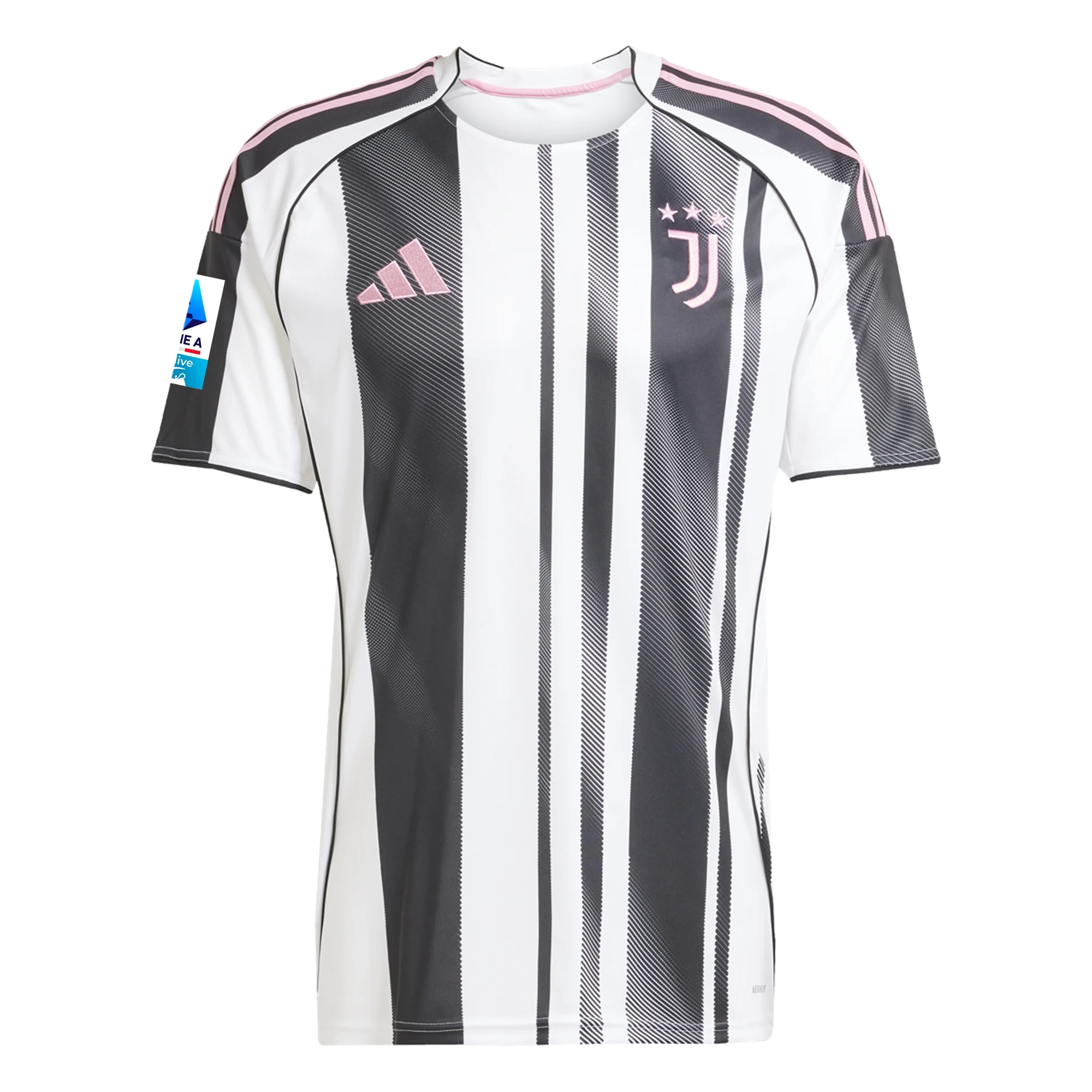 adidas Men's Juventus Gatti Home Jersey w/ Serie A Patch 25/26 (White/Black/Pink)
