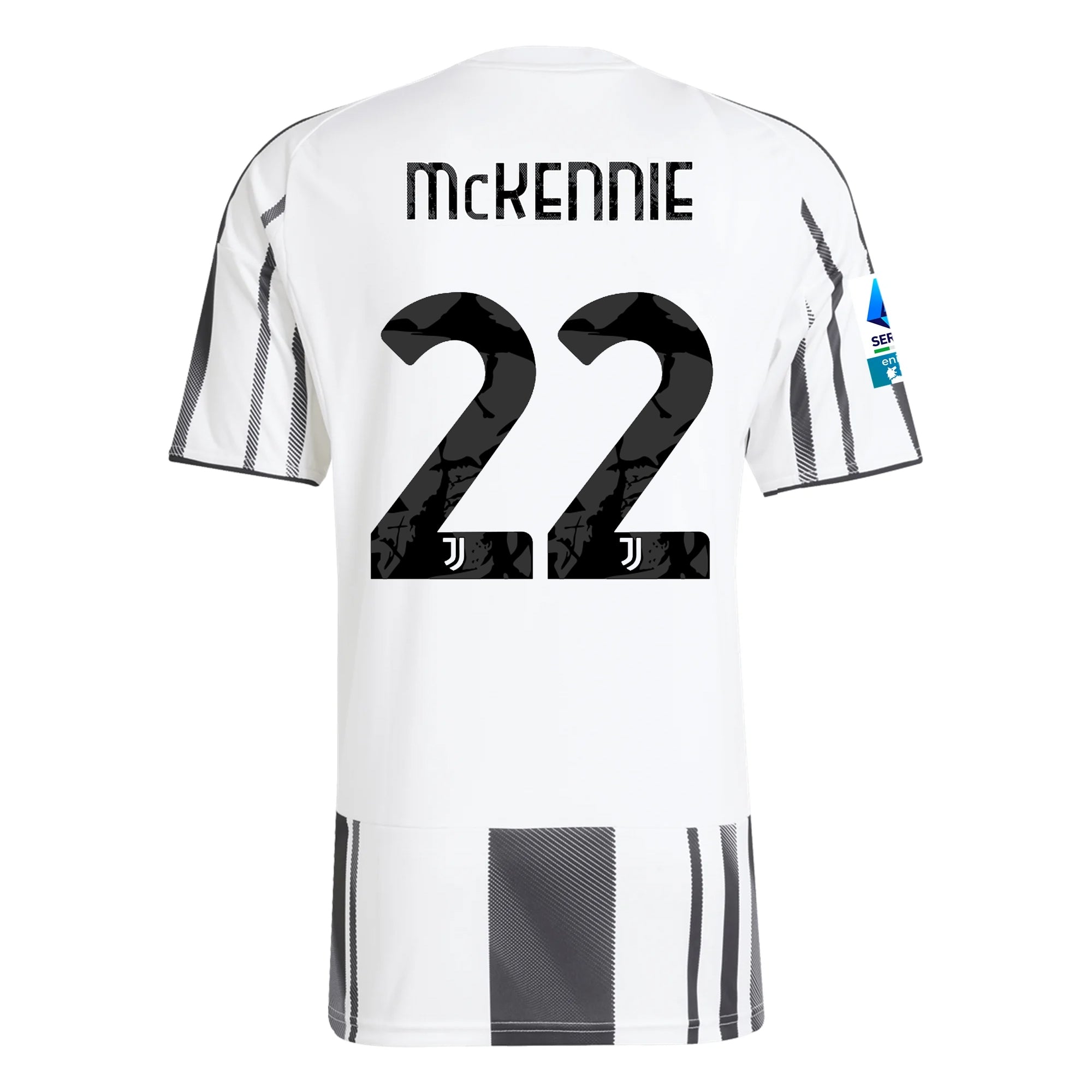 adidas Men's Juventus Weston McKennie Home Jersey w/ Serie A Patch 25/26 (White/Black/Pink)