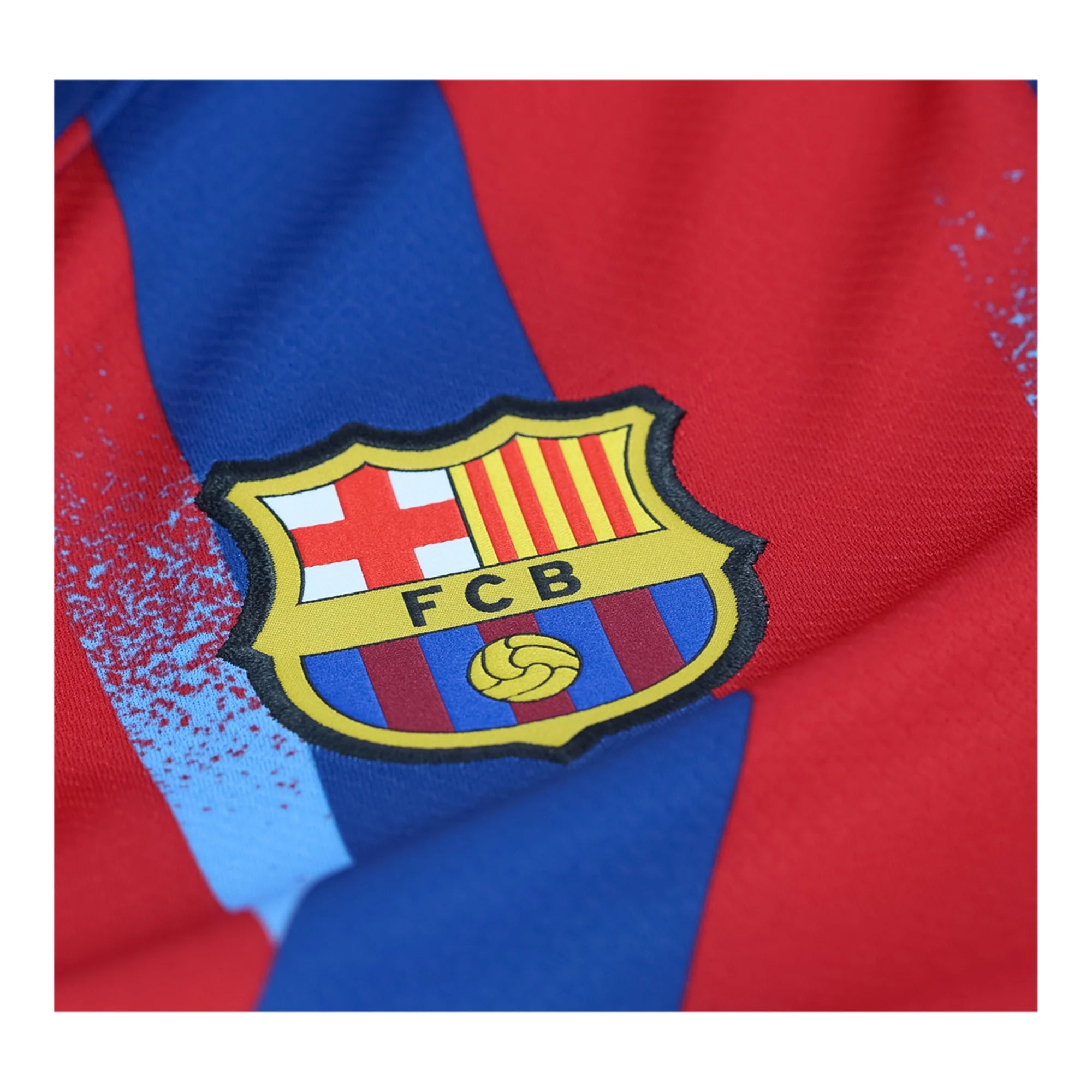 Nike Youth F. De Jong FC Barcelona 4th Soccer Jersey 25/26 (Gym Blue/Salsa Red)