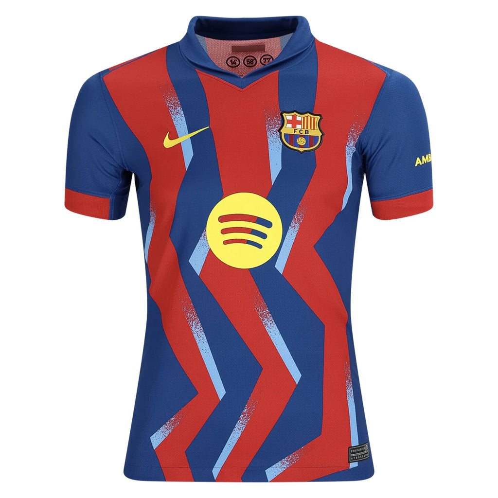 Nike Youth Kounde FC Barcelona 4th Soccer Jersey 25/26 (Gym Blue/Salsa Red)