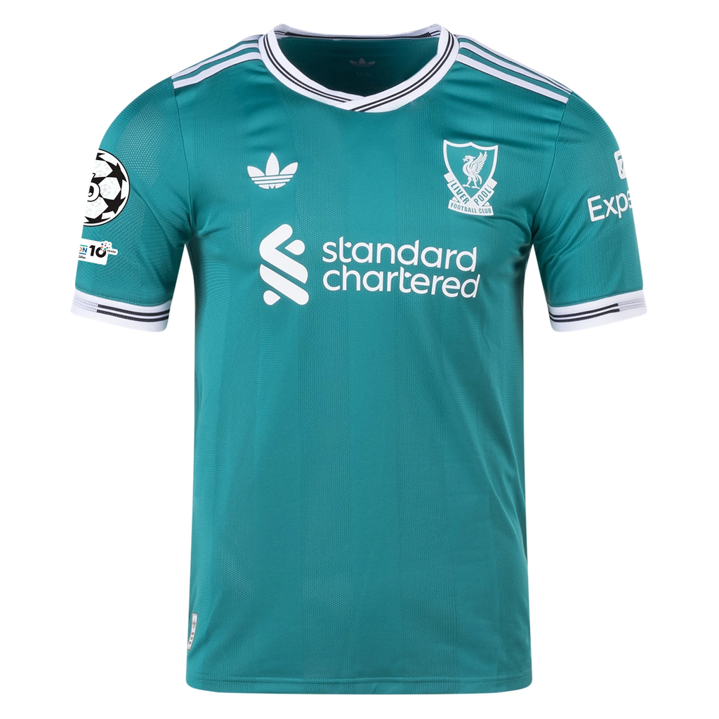 adidas Liverpool FC Authentic Third Jersey w/ Champions League Patches 25/26 (Sea Green)