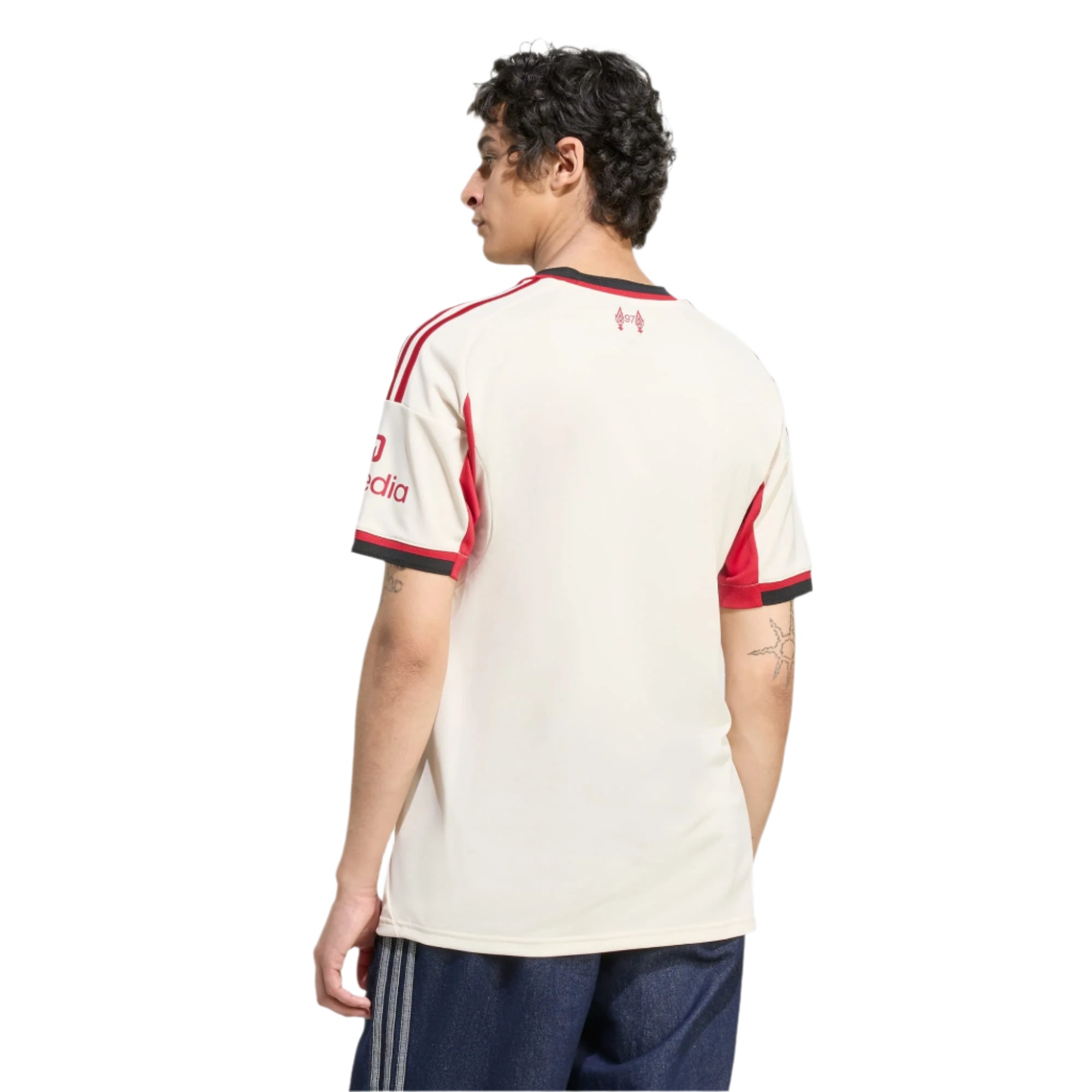 adidas Men's Liverpool Curtis Jones Away Jersey w/ Champions League Patches 25/26 (Wonder White)