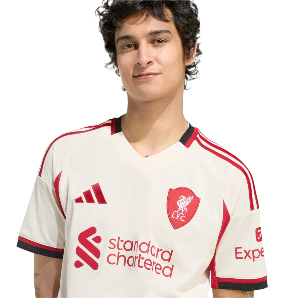 adidas Men's Liverpool Joe Gomez Away Jersey w/ Champions League Patches 25/26 (Wonder White)