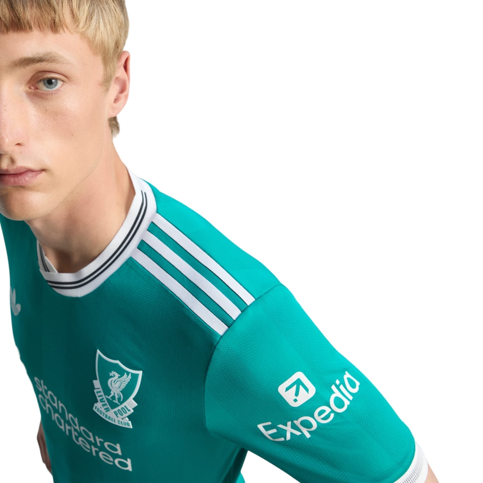 adidas Liverpool FC Authentic Dominik Szoboszlai Third Jersey w/ EPL + No Room For Racism Patches 25/26 (Sea Green)