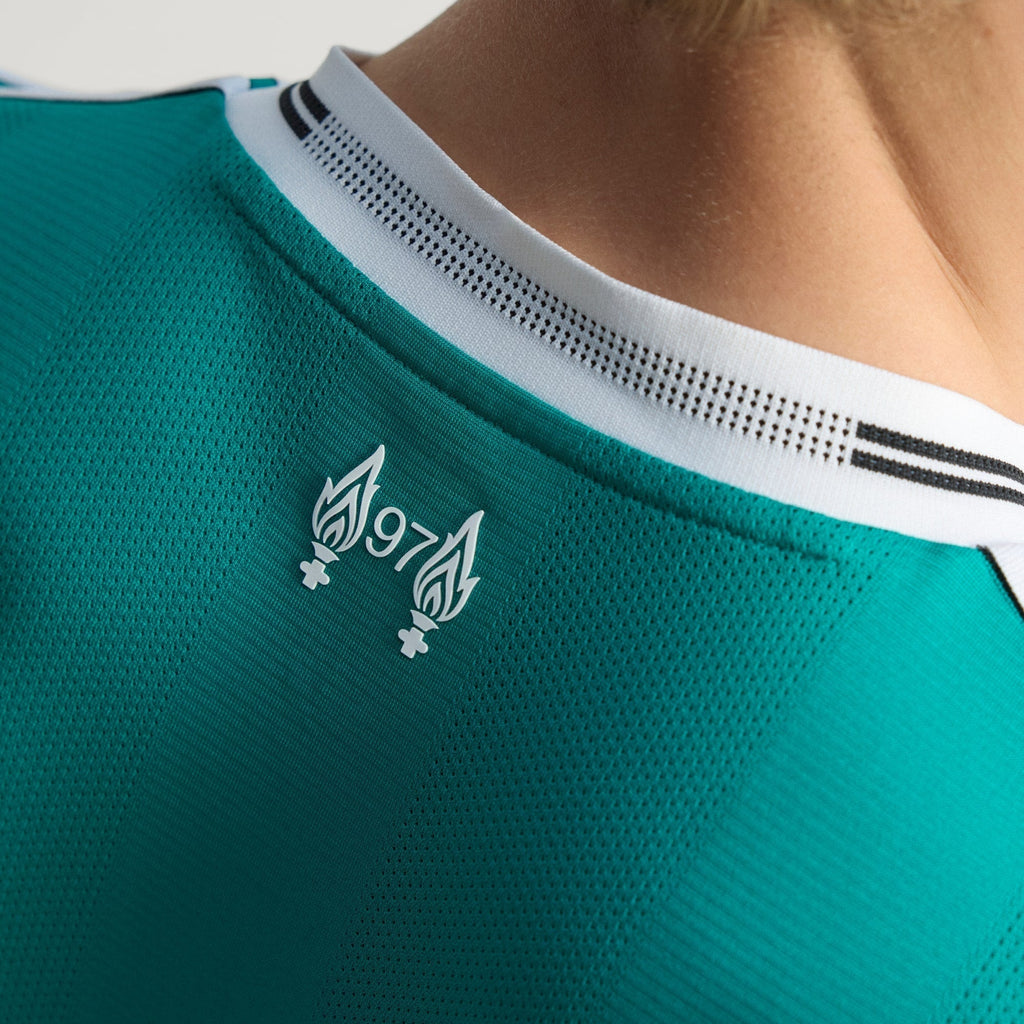 adidas Liverpool FC Authentic Diogo J. Third Jersey w/ EPL + No Room For Racism Patches 25/26 (Sea Green)