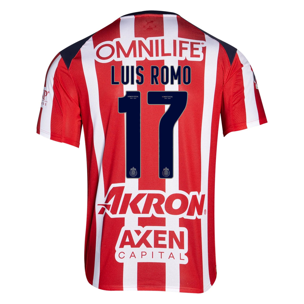 Puma Luis Romo Men's Chivas De Guadalajara Home Jersey 25/26 (Puma Red/White)