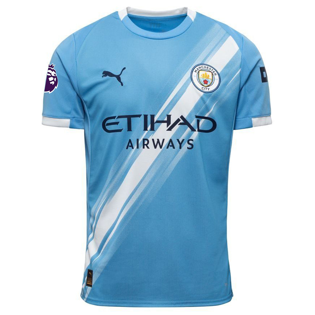 Puma Abdukodir Khusanov Manchester City Home Jersey 25/26 w/ EPL + Sponsor Patch (Team Light Blue/Puma White)