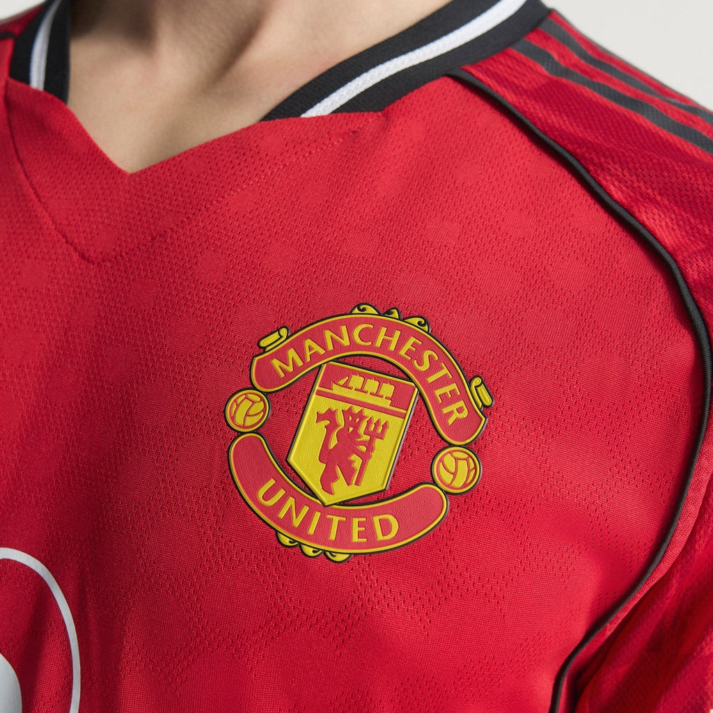 adidas Cunha Men's Manchester United Authentic Home Jersey 25/26 w/ NRFR + EPL Patch (Red)