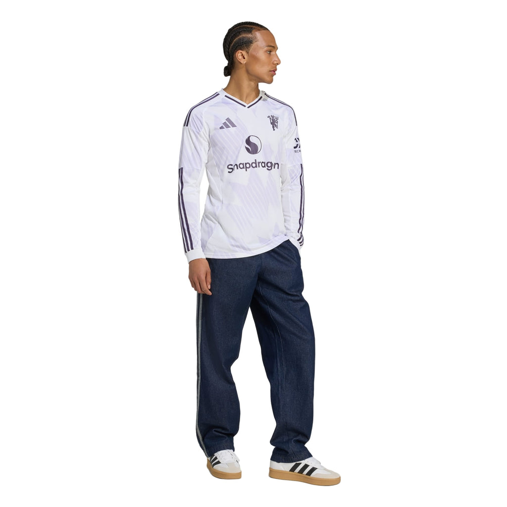 adidas Men's Manchester United 25/26 Long Sleeve Away Jersey (White)