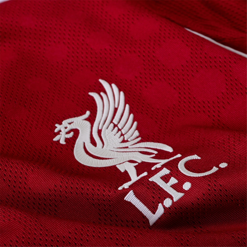 adidas Men's Liverpool FC Authentic Konate Home Jersey 25/26 w/ EPL + NRFR Patches (Strawberry Red)