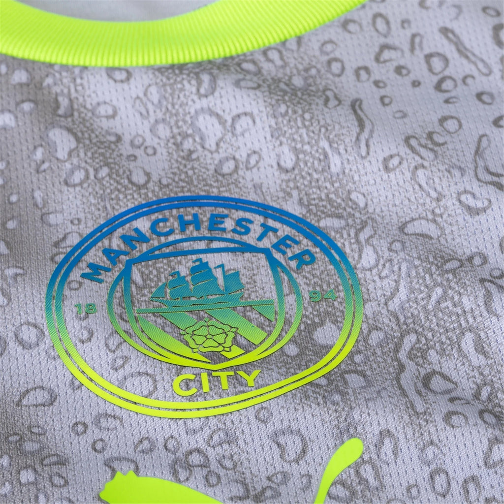 Puma Men's Manchester City Third Jersey w/ EPL + No Room For Racism Patches 25/26 (Cool Weather/Pro Green)