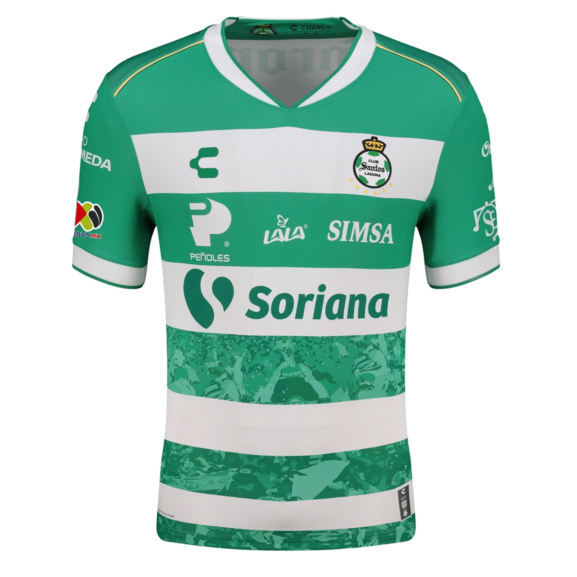 Charly Jordan Cerillo Men's Santos Laguna Home Jersey 25/26 w/ BBVA MX Patches (Green/White)
