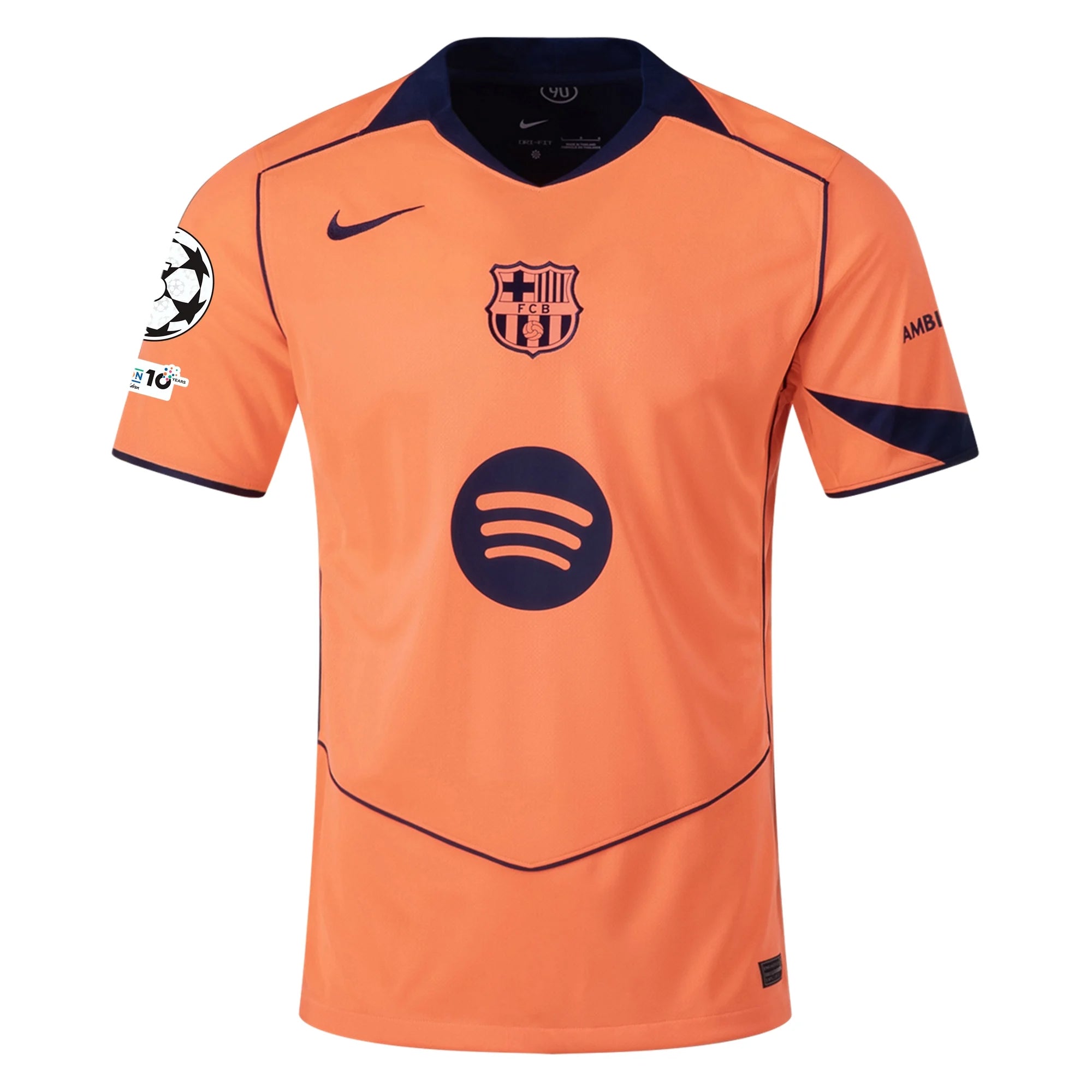 Nike Pedri FC Barcelona Third T90 Authentic Jersey 25/26 w/ Champions League Patches (Mango/Navy)
