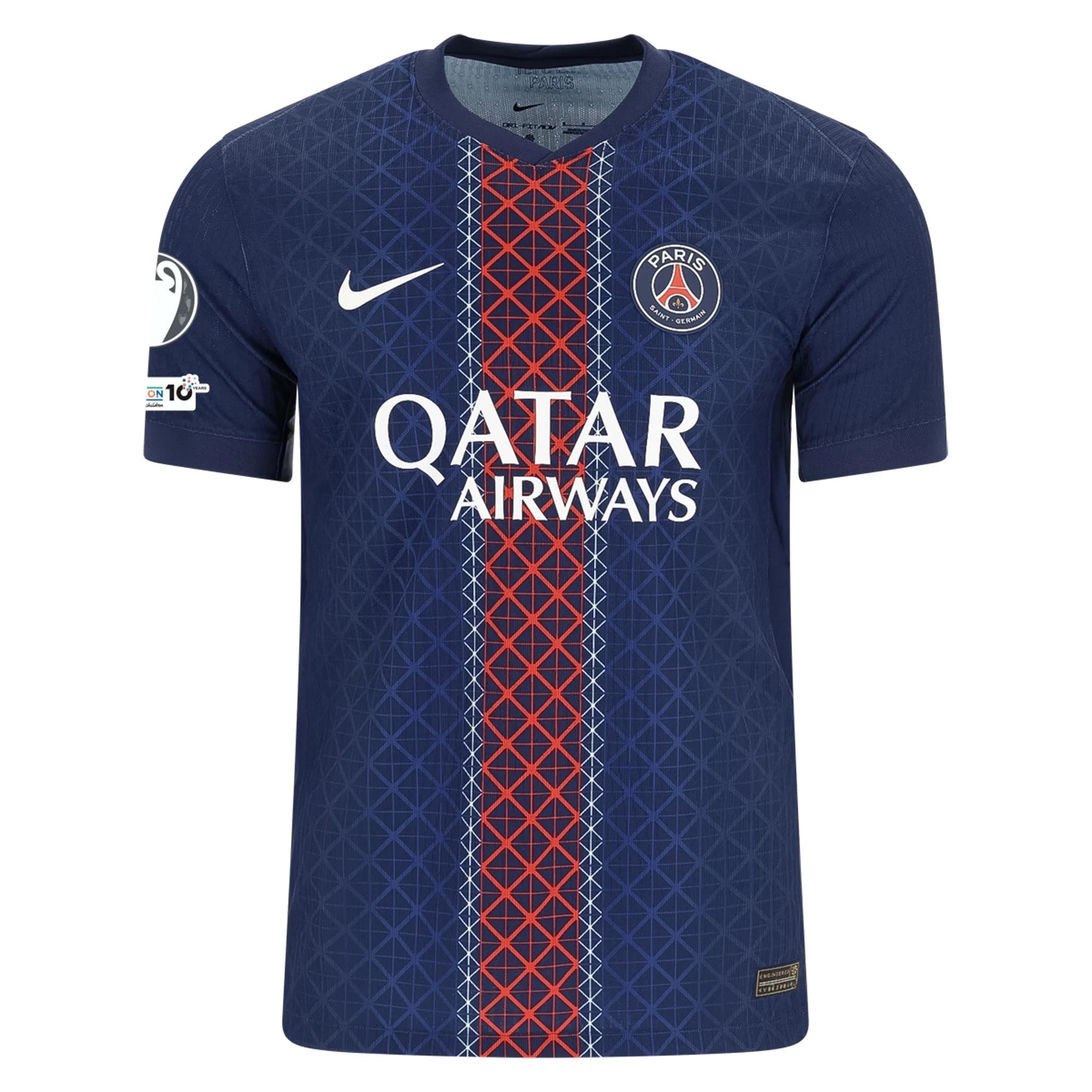 Nike Men's Chevalier Paris Saint-Germain Authentic Home Jersey 25/26 w/ Champions League Patches (Navy)