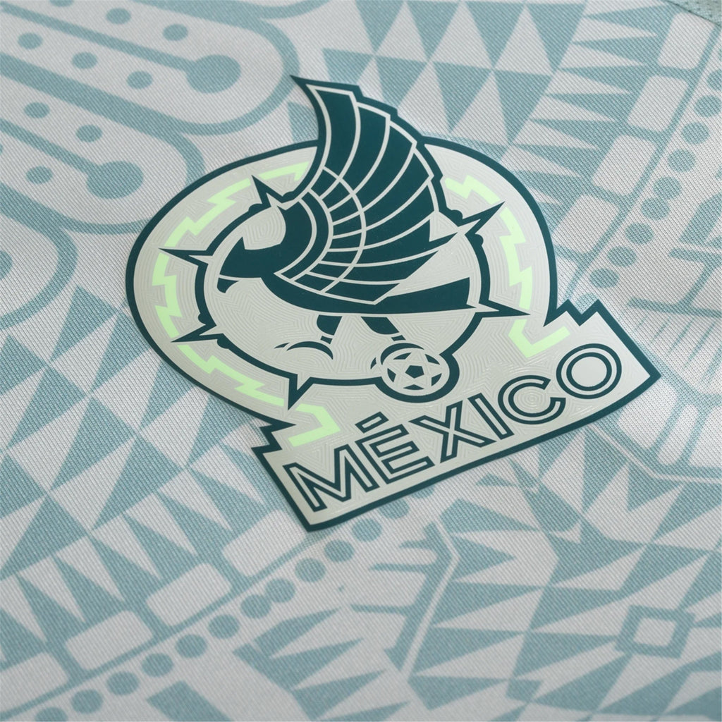adidas Men's Mexico Authentic Away Jersey 24/25 w/ Gold Cup 2025 Patches (Linen Green)