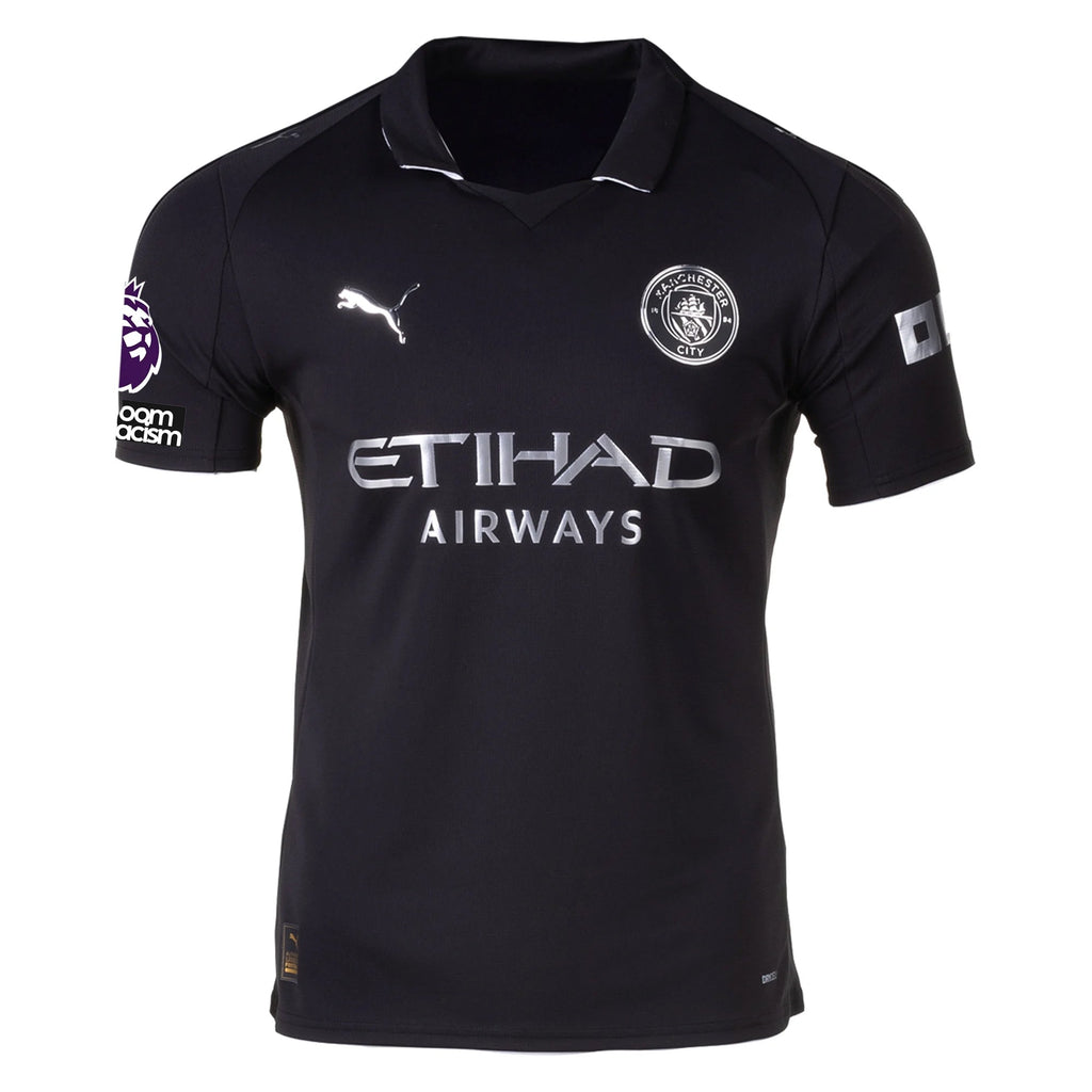 Puma Ait- Nouri Men's Manchester City Away Jersey 25/26 w/ NRFR + EPL Patches (Puma Black)